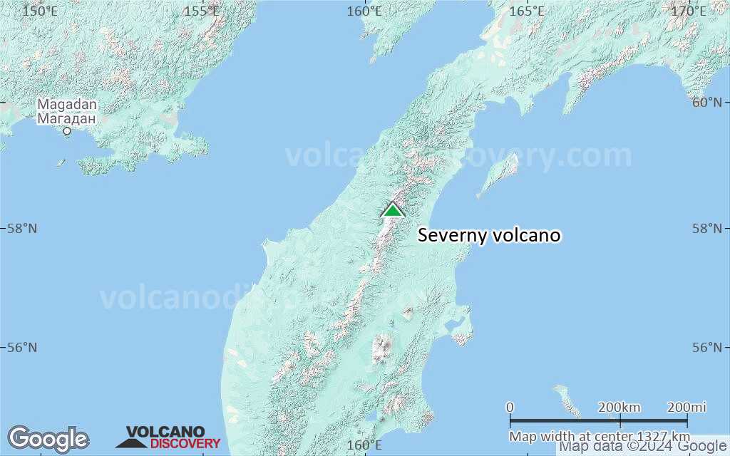 Terrain-type map of Severny volcano (region scale medium)