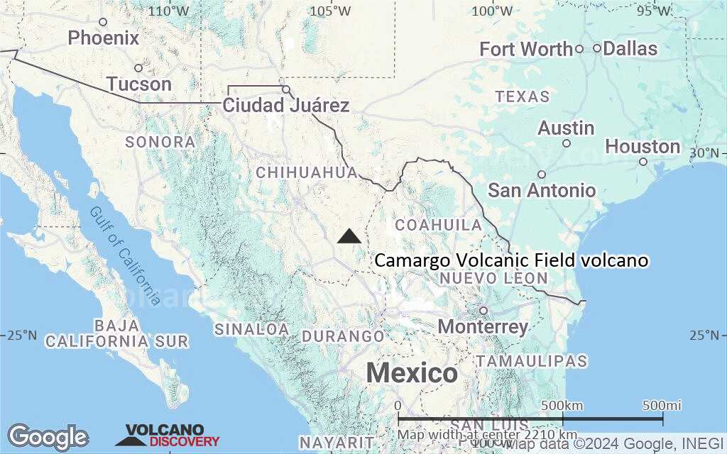 Terrain-type map of Camargo Volcanic Field volcano (region scale medium)