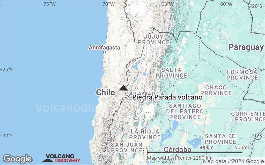 Terrain-type map of Piedra Parada volcano (region scale medium)