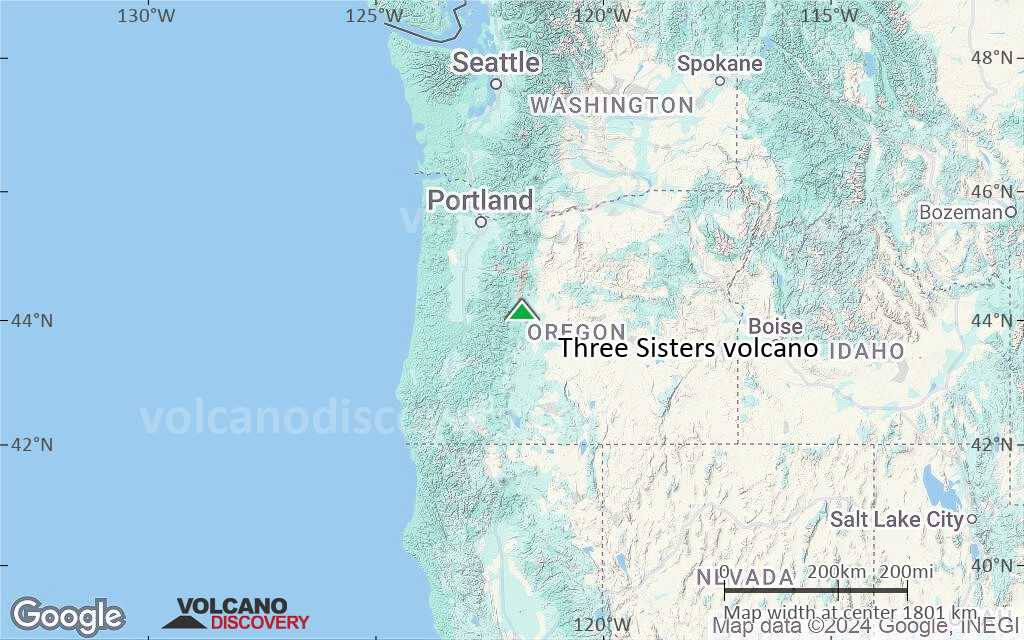 Terrain-type map of Three Sisters volcano (region scale medium)
