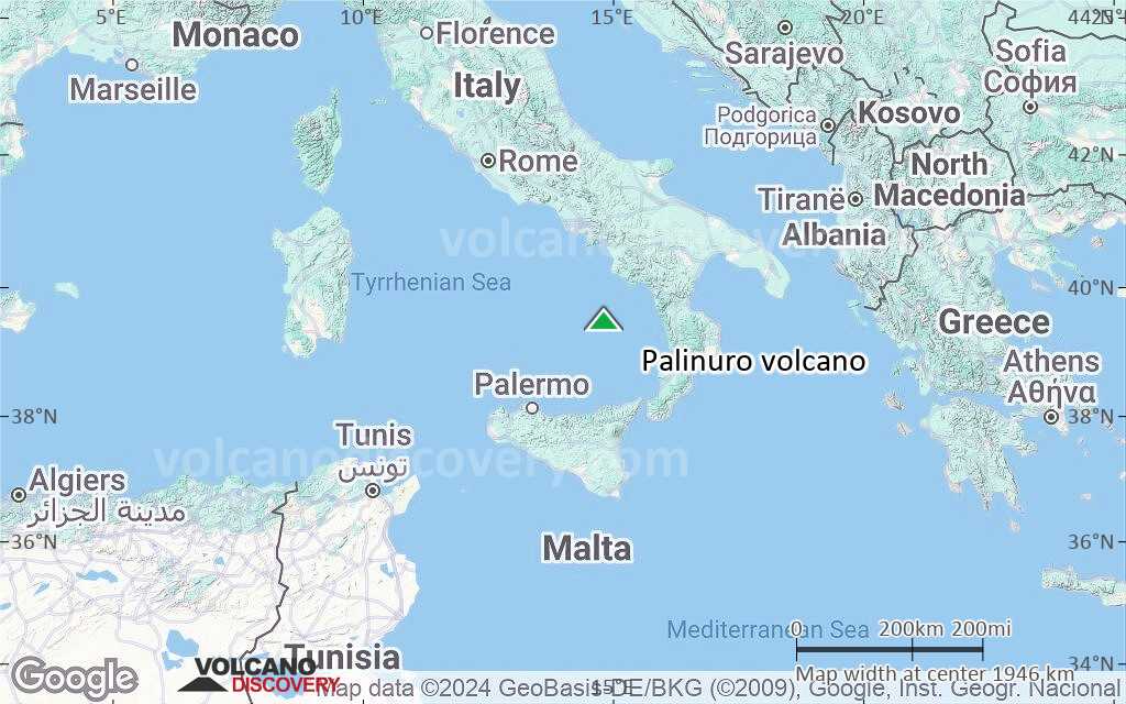 Terrain-type map of Palinuro volcano (region scale medium)