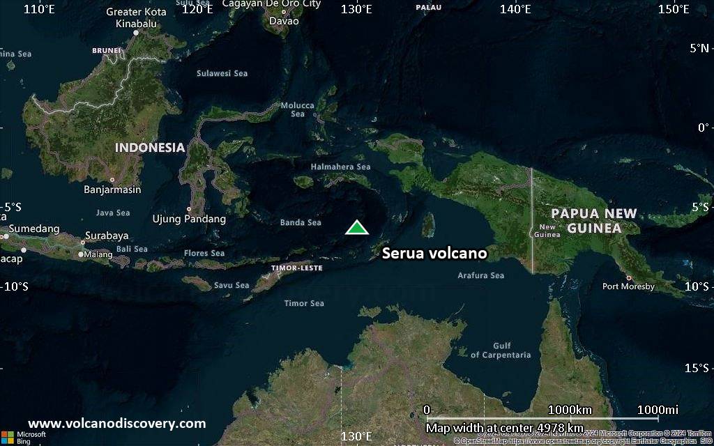 Satellite/aerial-type map of Serua volcano (region scale large)