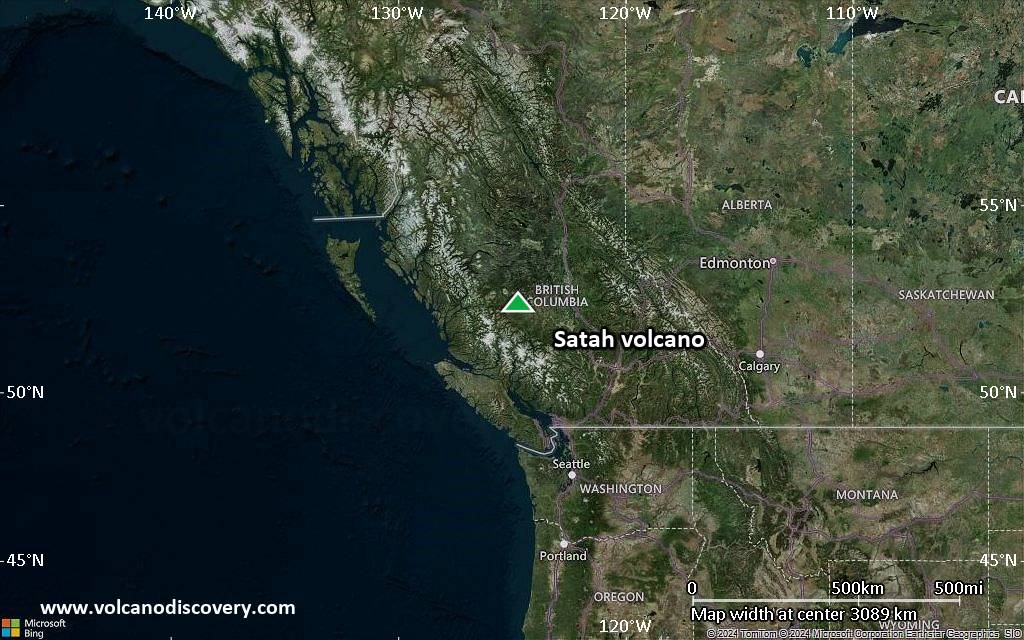 Satellite/aerial-type map of Satah volcano (region scale large)