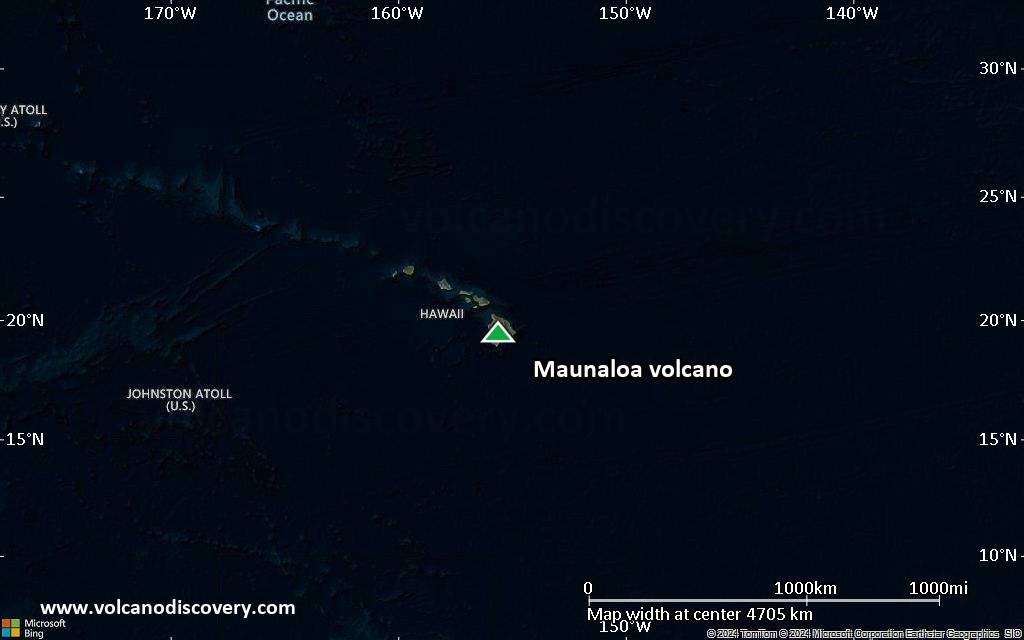 Satellite/aerial-type map of Maunaloa volcano (region scale large)