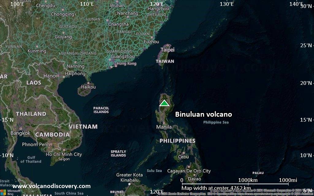 Satellite/aerial-type map of Binuluan volcano (region scale large)