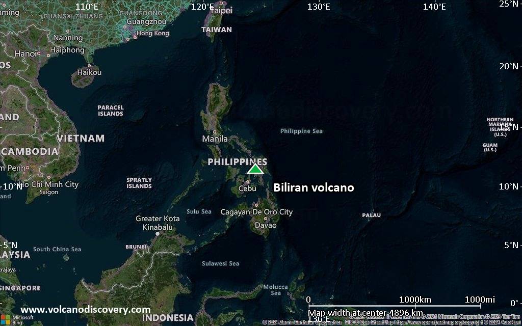Satellite/aerial-type map of Biliran volcano (region scale large)