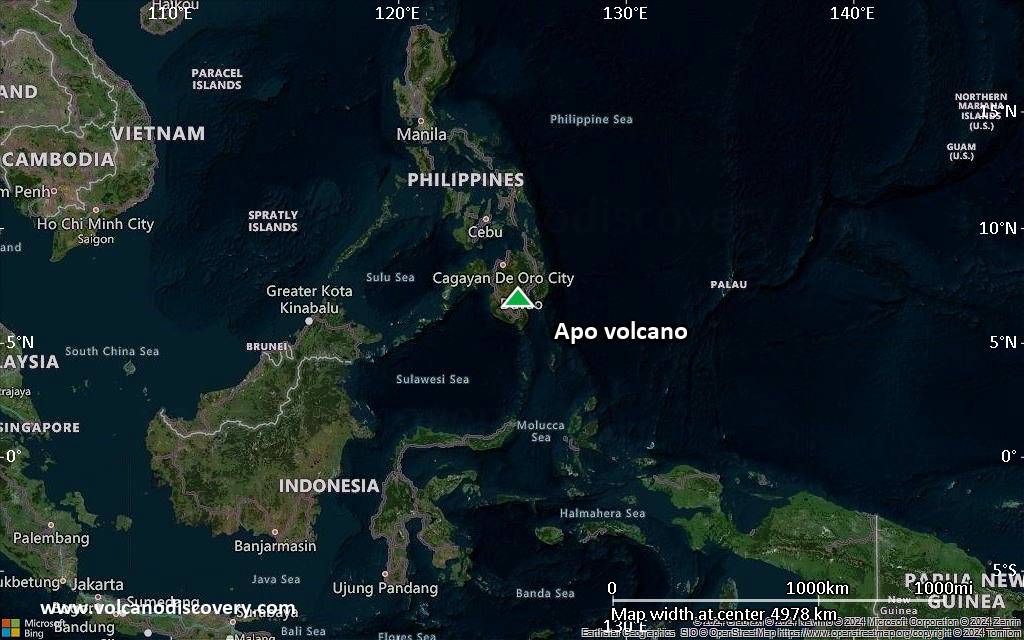 Satellite/aerial-type map of Apo volcano (region scale large)