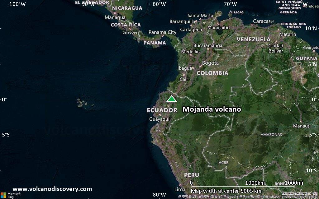 Satellite/aerial-type map of Mojanda volcano (region scale large)