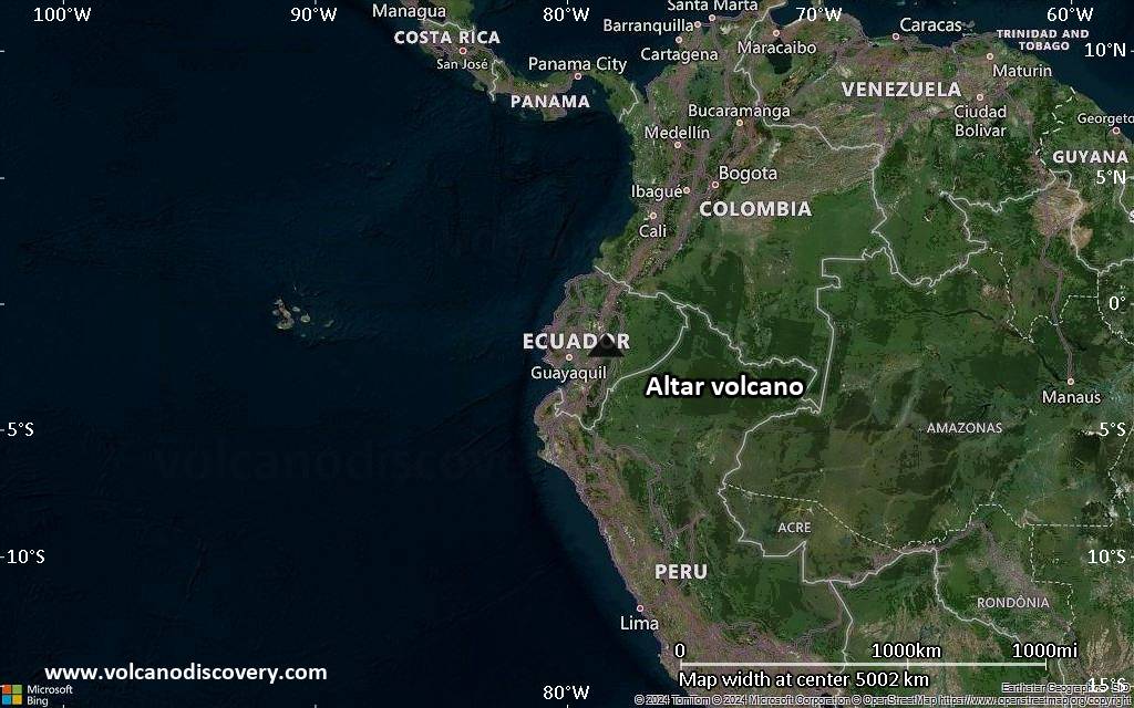 Satellite/aerial-type map of Altar volcano (region scale large)