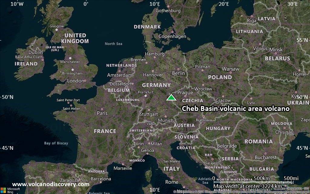Satellite/aerial-type map of Cheb Basin volcanic area volcano (region scale large)