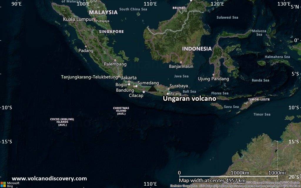 Satellite/aerial-type map of Ungaran volcano (region scale large)