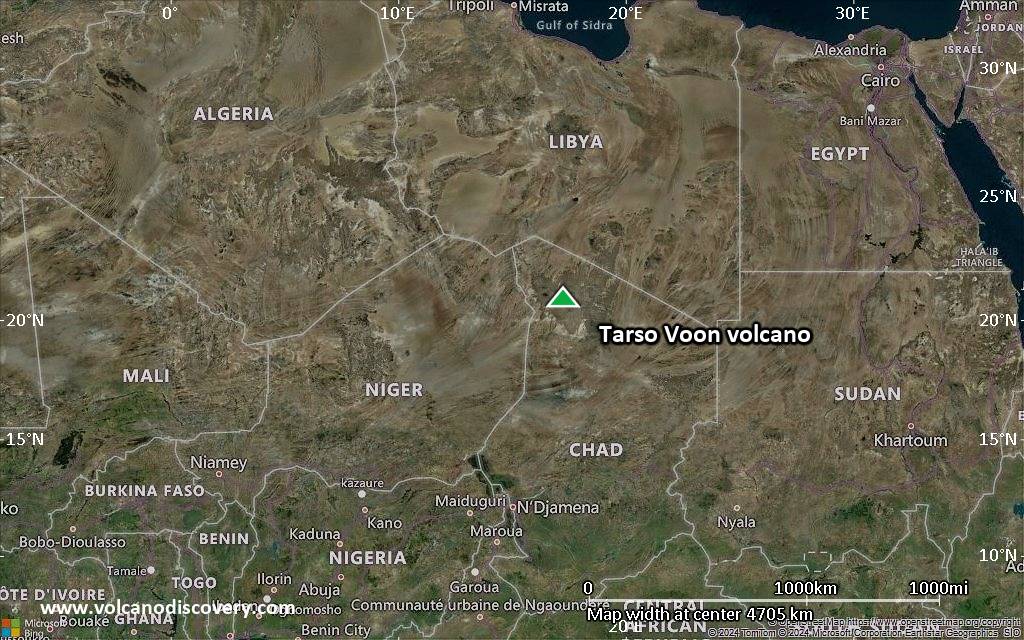 Satellite/aerial-type map of Tarso Voon volcano (region scale large)