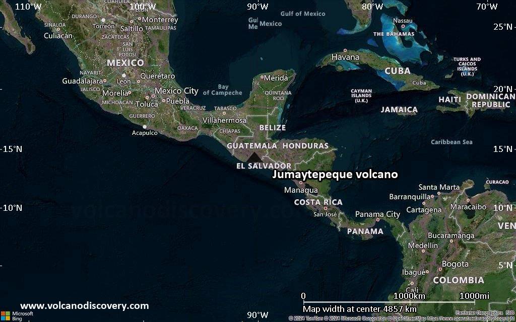 Satellite/aerial-type map of Jumaytepeque volcano (region scale large)