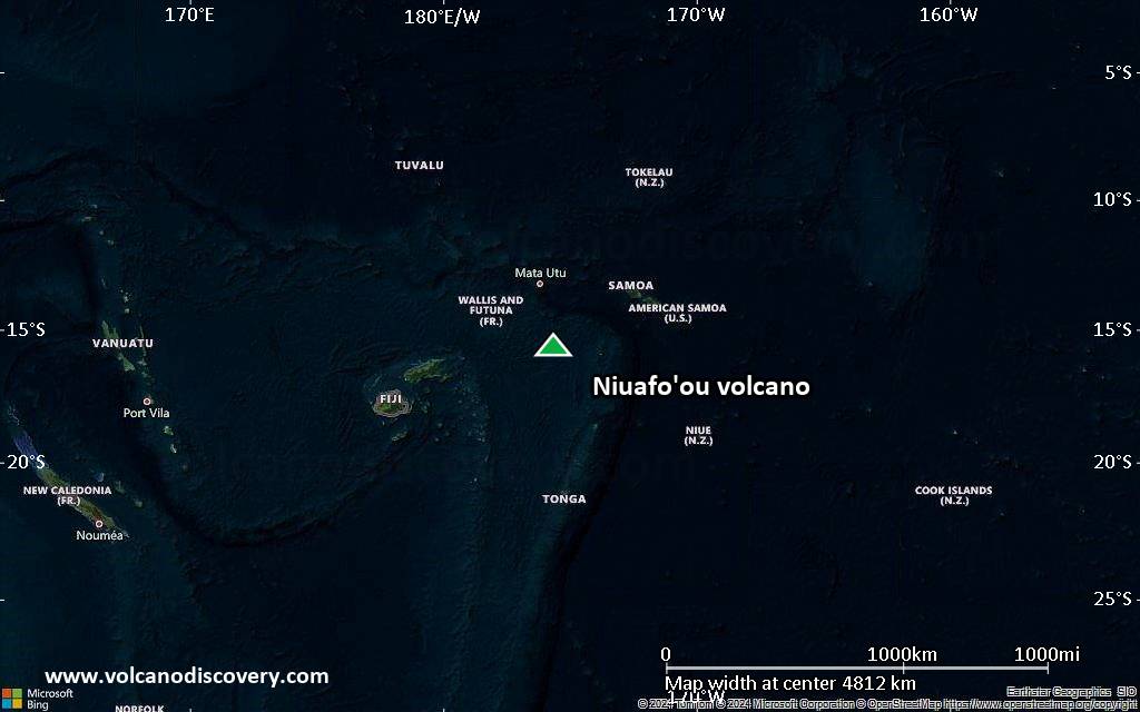 Satellite/aerial-type map of Niuafo'ou volcano (region scale large)