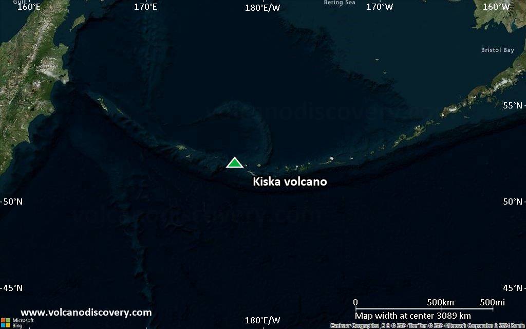 Satellite/aerial-type map of Kiska volcano (region scale large)