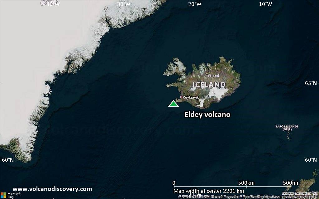 Satellite/aerial-type map of Eldey volcano (region scale large)