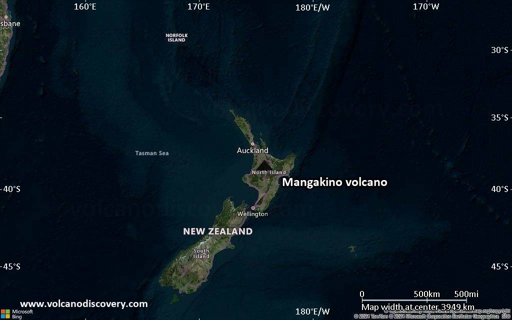 Satellite/aerial-type map of Mangakino volcano (region scale large)