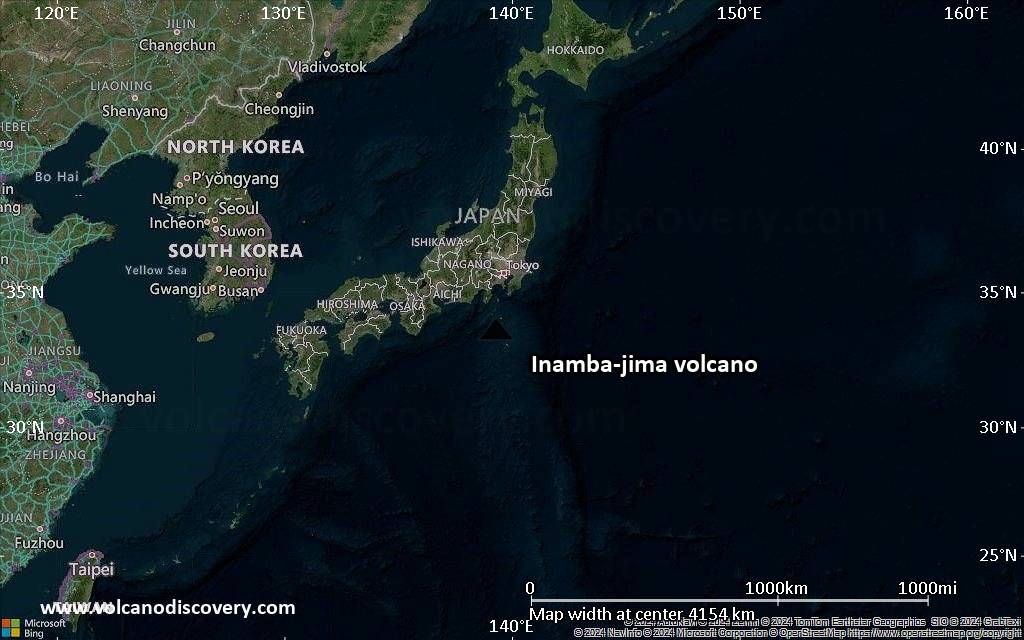 Satellite/aerial-type map of Inamba-jima volcano (region scale large)