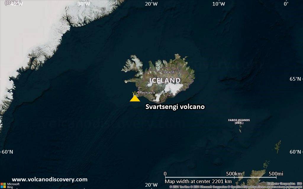 Satellite/aerial-type map of Svartsengi volcano (region scale large)
