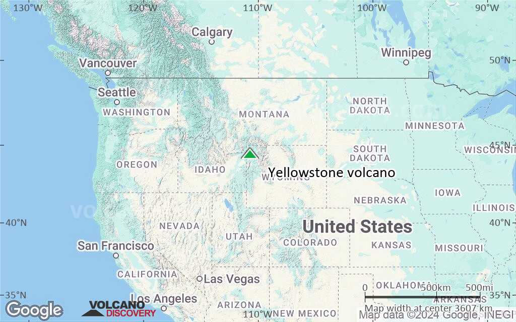 Terrain-type map of Yellowstone volcano (region scale large)