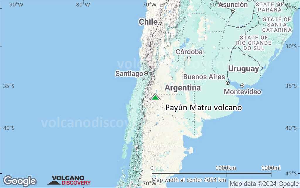 Terrain-type map of Payún Matru volcano (region scale large)