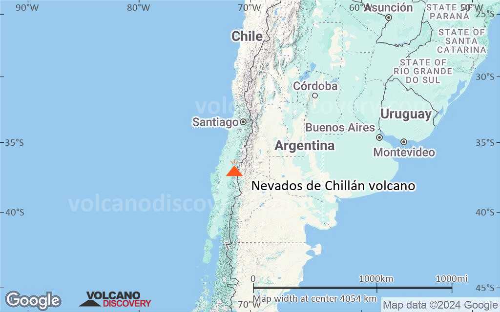 Terrain-type map of Nevados de Chillán volcano (region scale large)