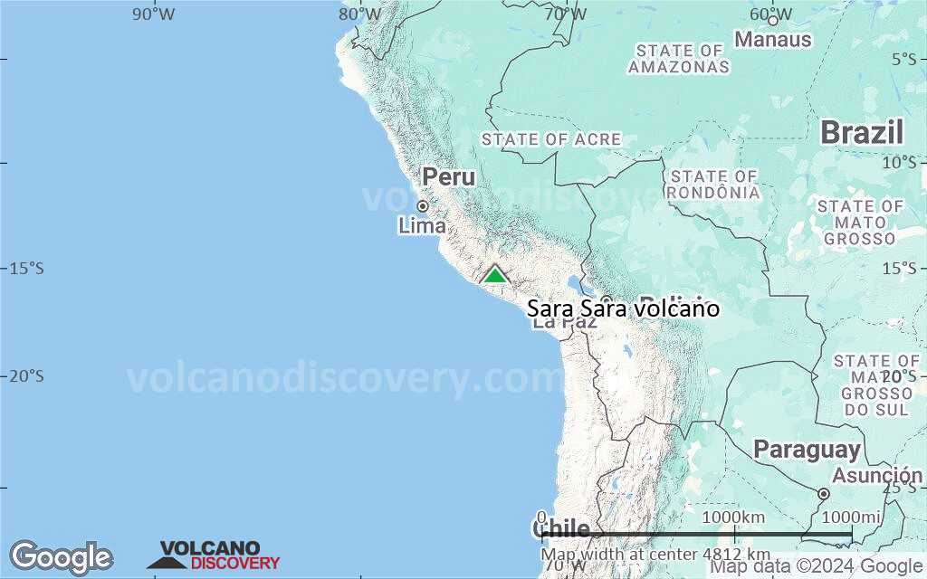 Terrain-type map of Sara Sara volcano (region scale large)