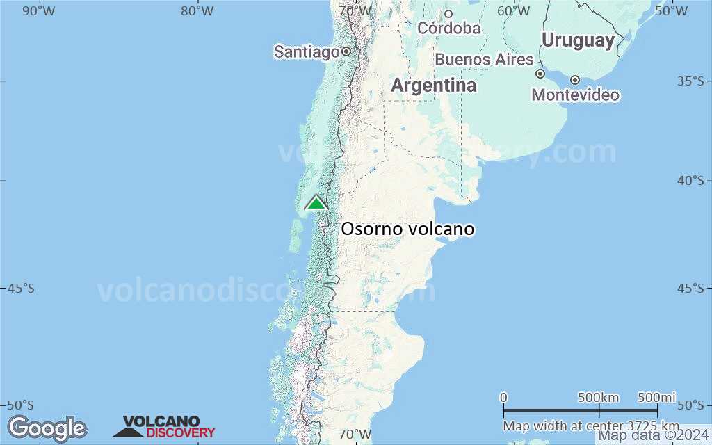 Terrain-type map of Osorno volcano (region scale large)