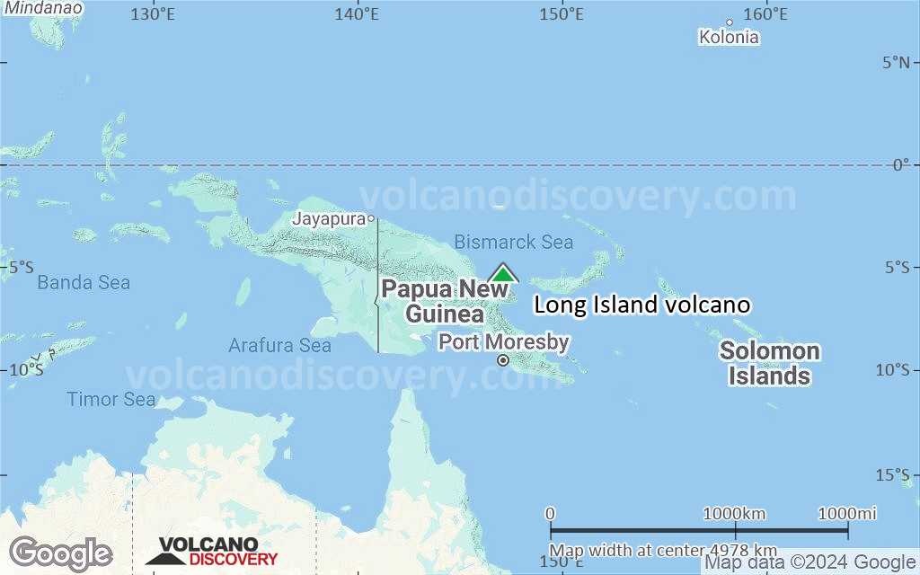 Terrain-type map of Long Island volcano (region scale large)