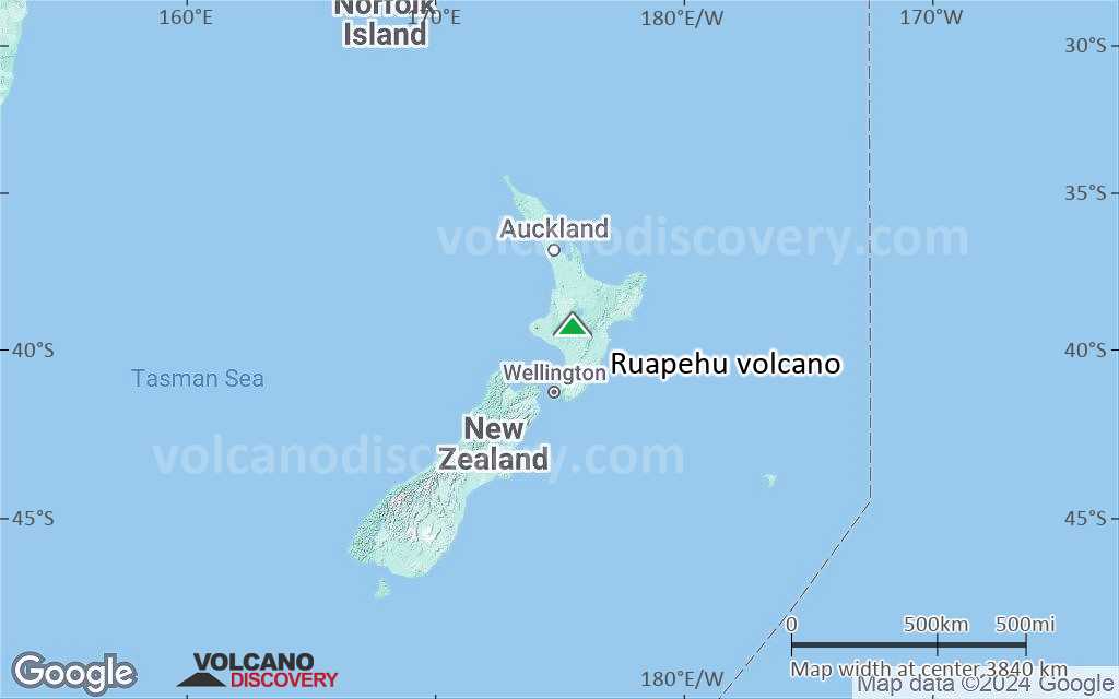 Terrain-type map of Ruapehu volcano (region scale large)