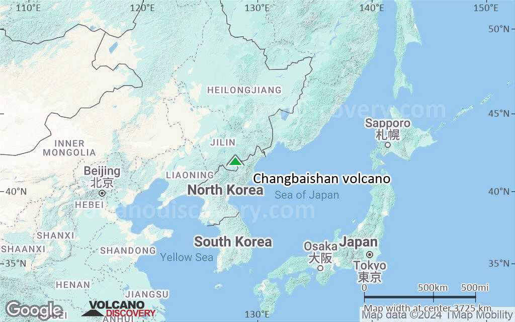 Terrain-type map of Changbaishan volcano (region scale large)