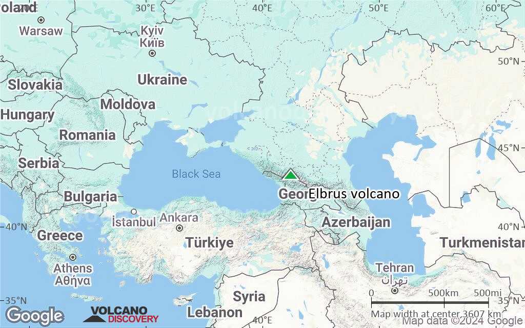 Terrain-type map of Elbrus volcano (region scale large)