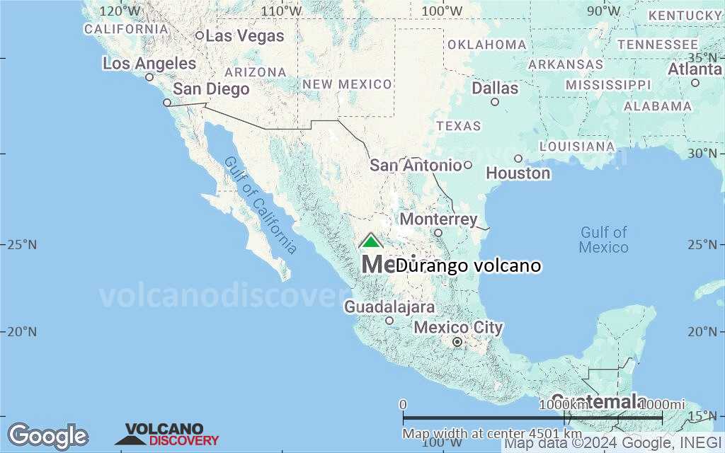Terrain-type map of Durango volcano (region scale large)