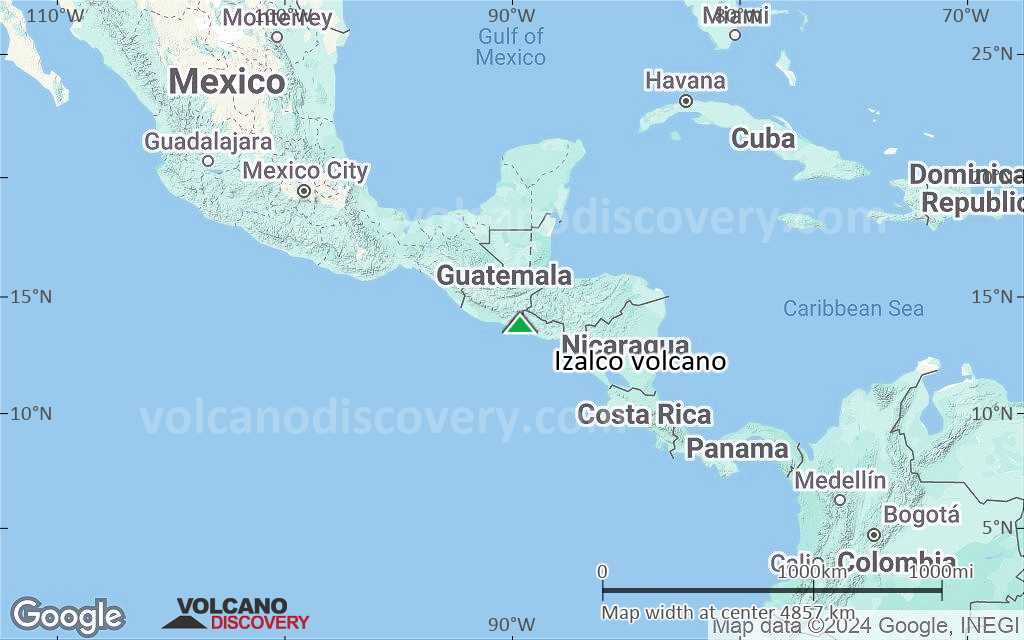 Terrain-type map of Izalco volcano (region scale large)