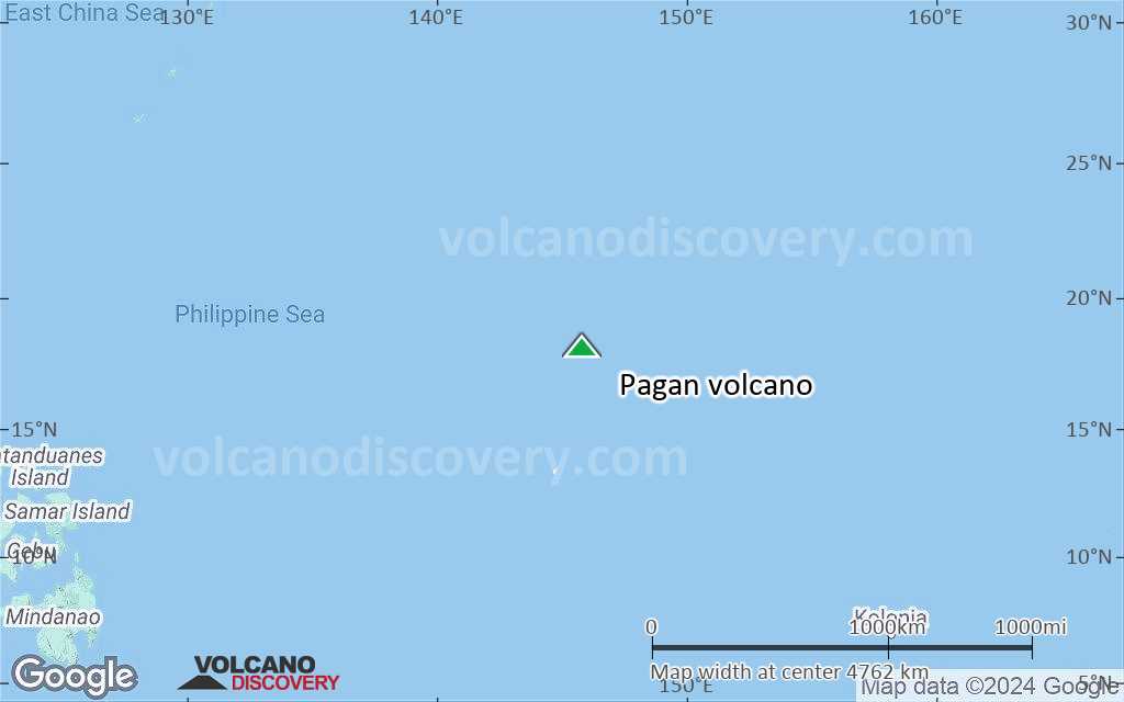Terrain-type map of Pagan volcano (region scale large)