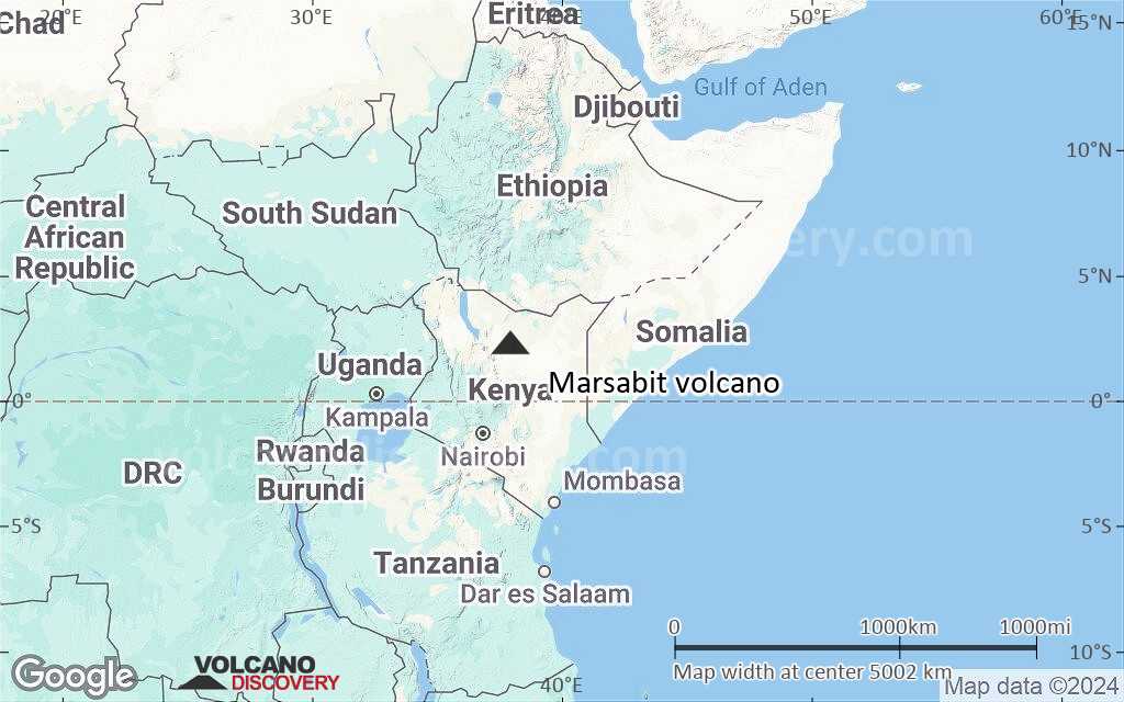 Terrain-type map of Marsabit volcano (region scale large)