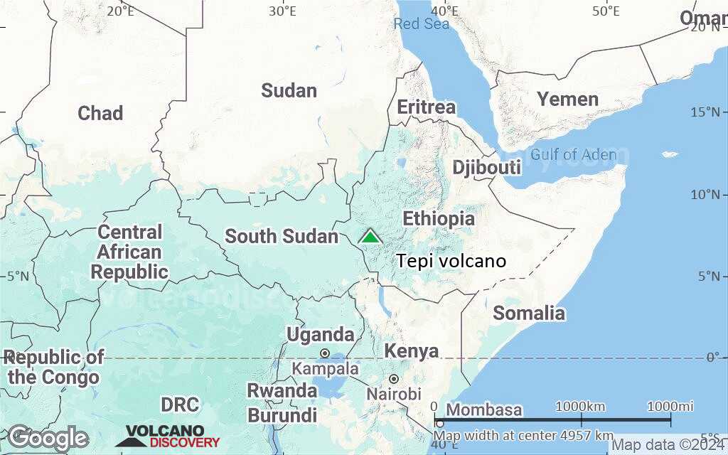 Terrain-type map of Tepi volcano (region scale large)