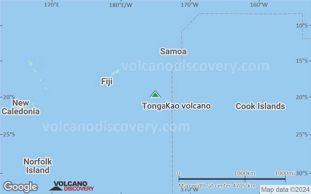 Terrain-type map of Kao volcano (region scale large)
