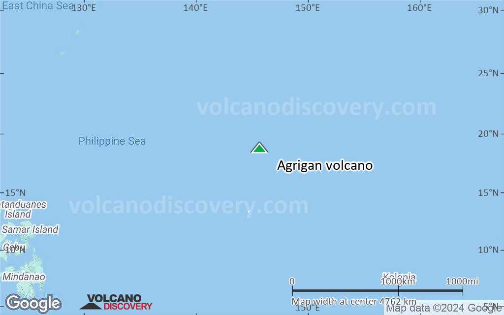 Terrain-type map of Agrigan volcano (region scale large)