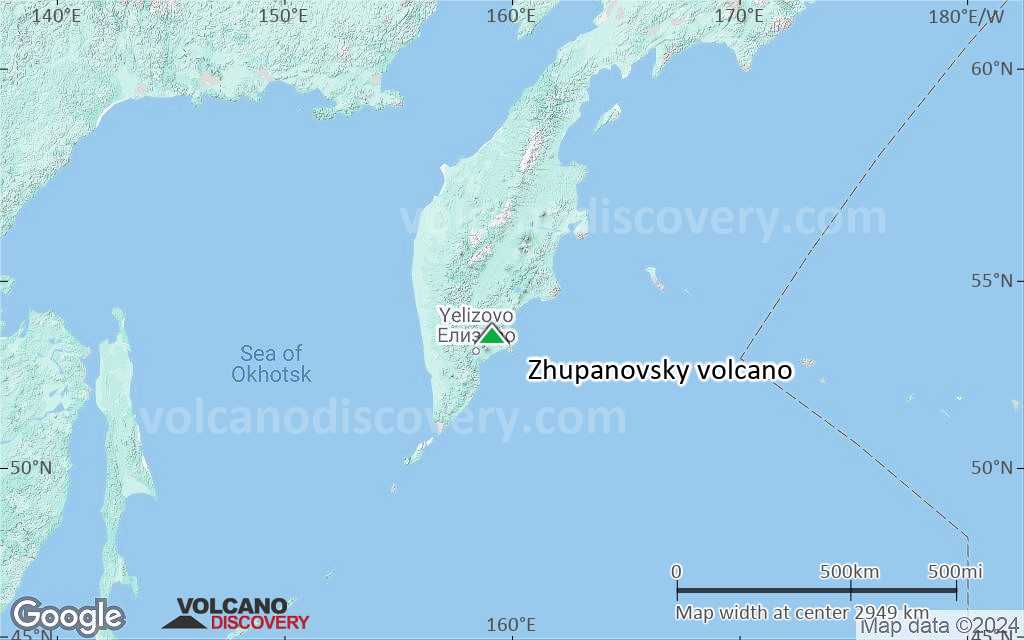 Terrain-type map of Zhupanovsky volcano (region scale large)