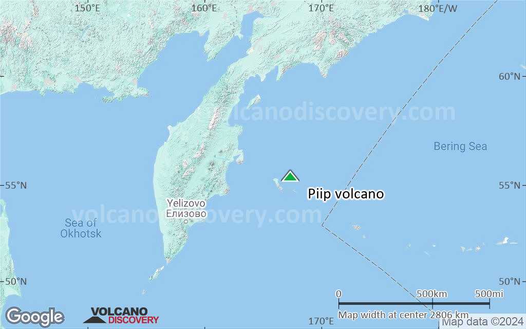 Terrain-type map of Piip volcano (region scale large)