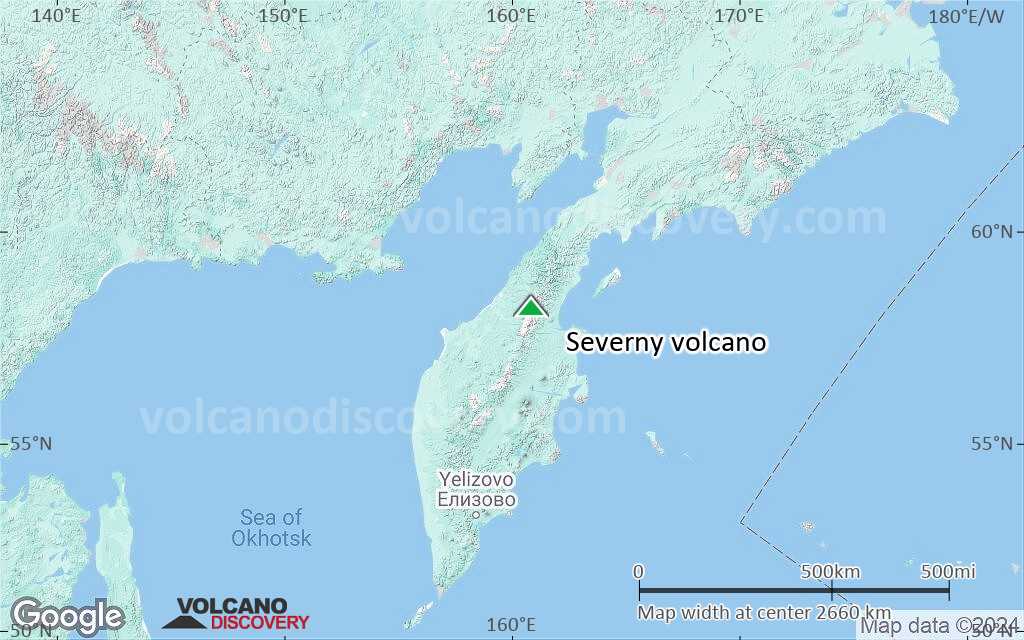 Terrain-type map of Severny volcano (region scale large)