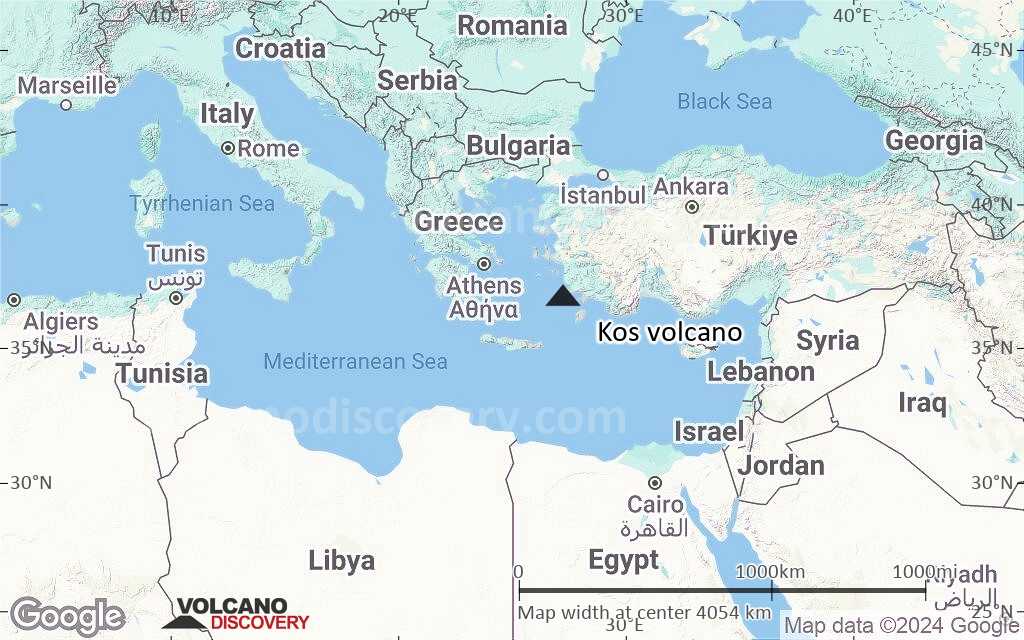 Terrain-type map of Kos volcano (region scale large)