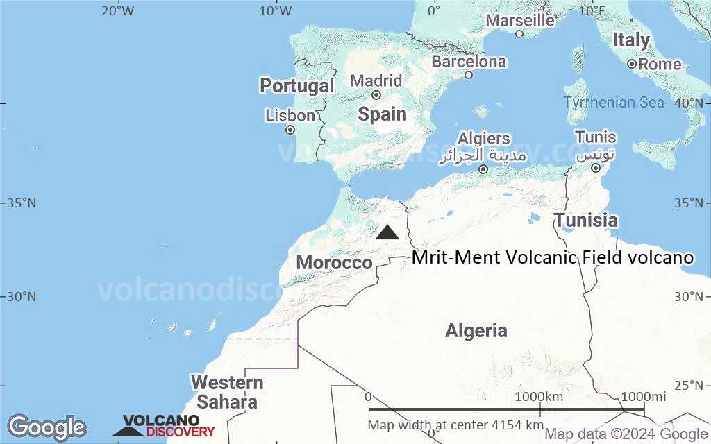 Terrain-type map of Mrit-Ment Volcanic Field volcano (region scale large)