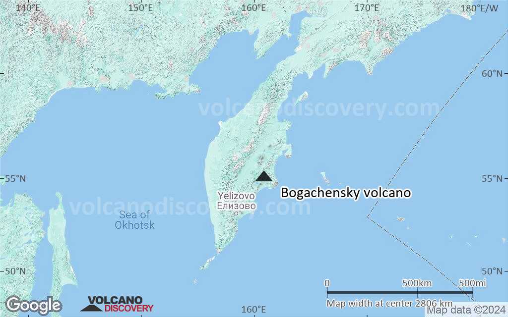 Terrain-type map of Bogachensky volcano (region scale large)