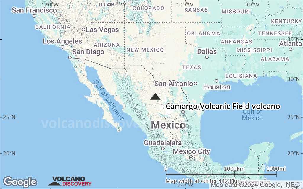 Terrain-type map of Camargo Volcanic Field volcano (region scale large)