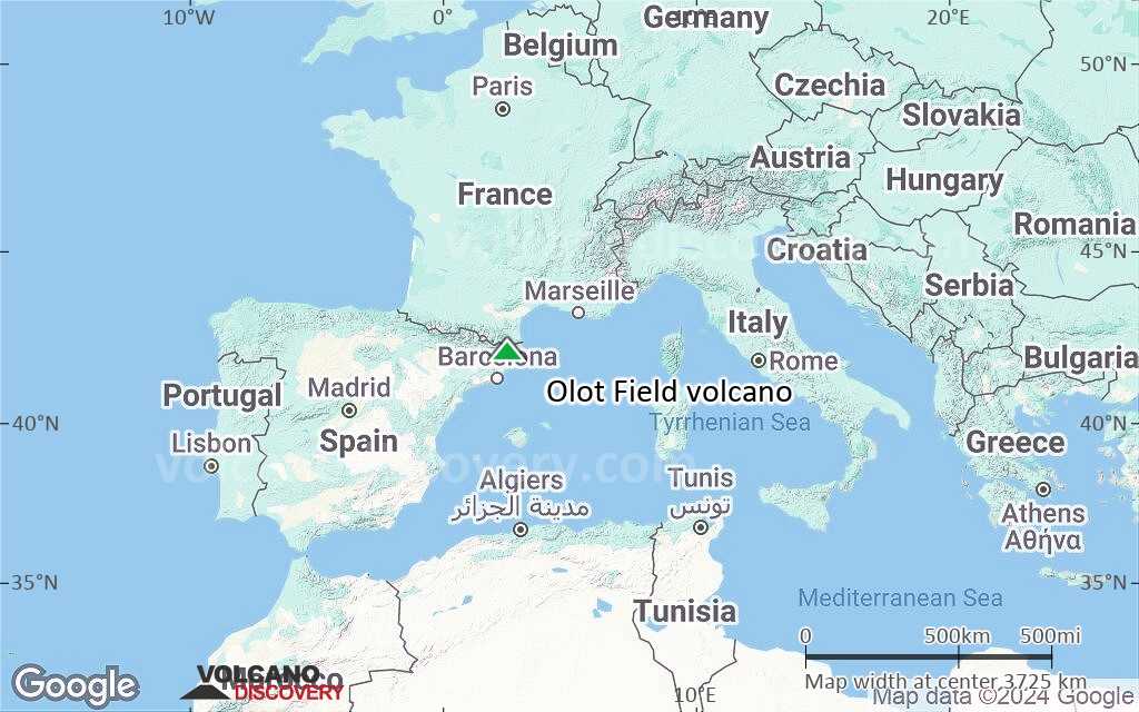 Terrain-type map of Olot Field volcano (region scale large)