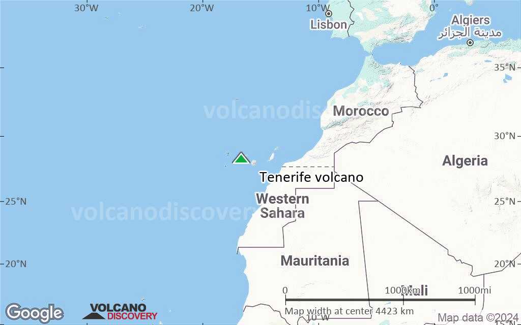 Terrain-type map of Tenerife volcano (region scale large)