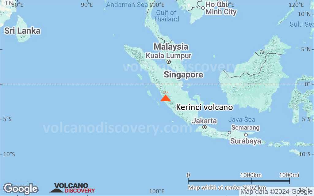 Terrain-type map of Kerinci volcano (region scale large)