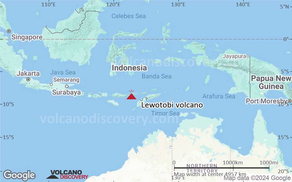Terrain-type map of Lewotobi volcano (region scale large)
